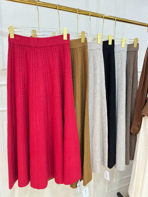 Women Heavy Knitted Twill Long Skirts